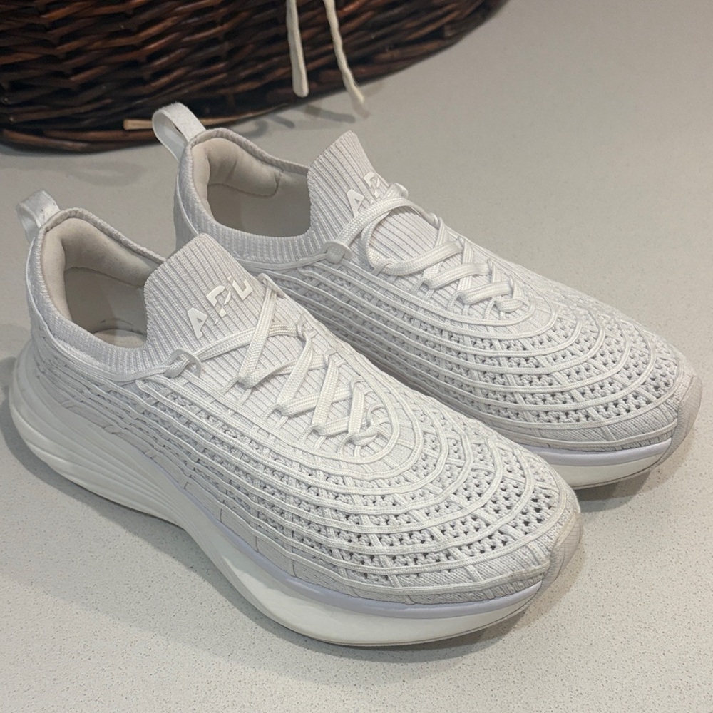 APL Women’s zipline Knit Slip-On Sneaker in White
